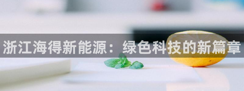 新宝gg辅助:浙江海得新能源:绿色科技的新篇章